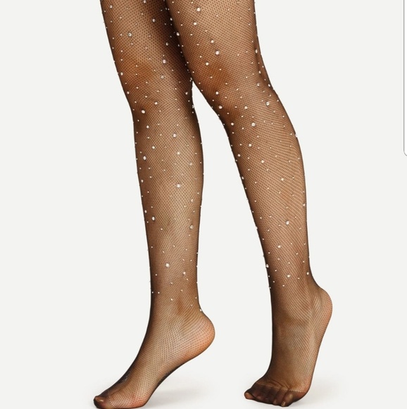 2 for $15--Rhinestone Embellished Tights - Picture 2 of 6